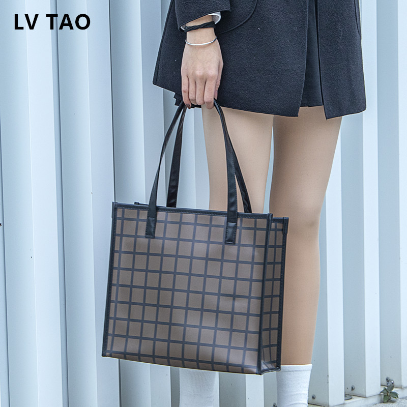 Women Bags Lv - Women Beach Shoulder Bag Plaid Large
