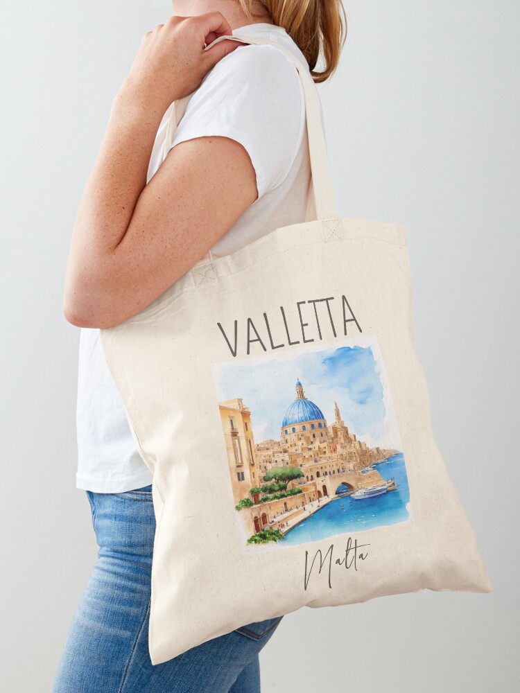 Women Bags Malta - Watercolor Design of Valletta - Malta