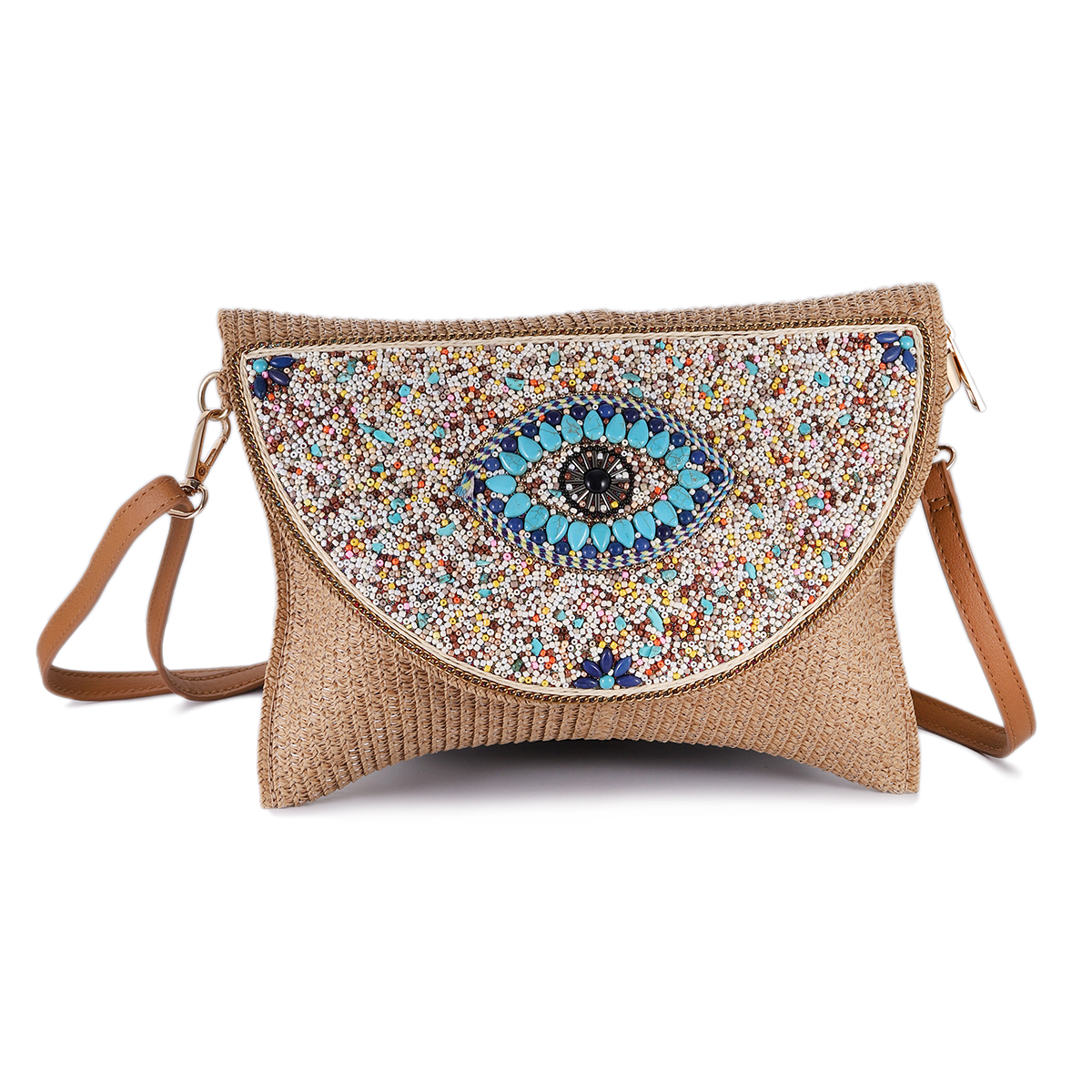 Bohemian Evil Eye Embroidered  - Women'S Raffia Bags review and price