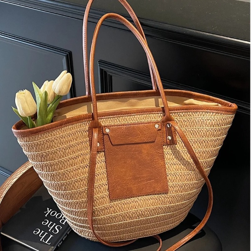 Woven Shoulder Bag Straw Baske - Women'S Raffia Bags review and price