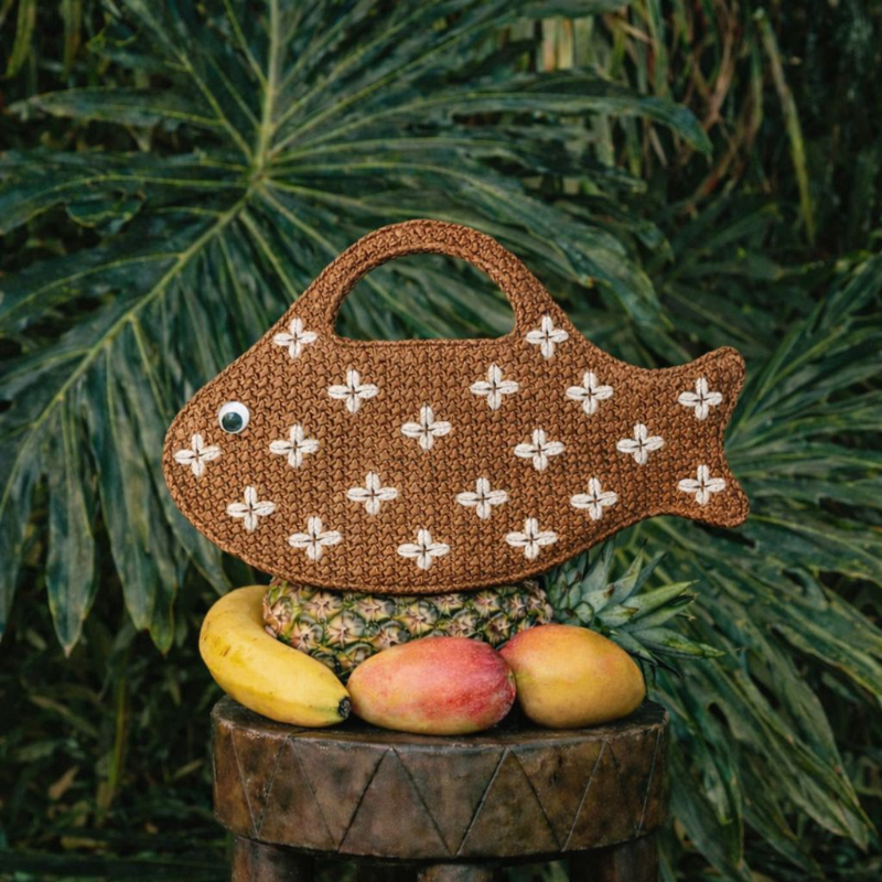 Embroidered Fish Raffia Straw  - Women'S Raffia Bags review and price