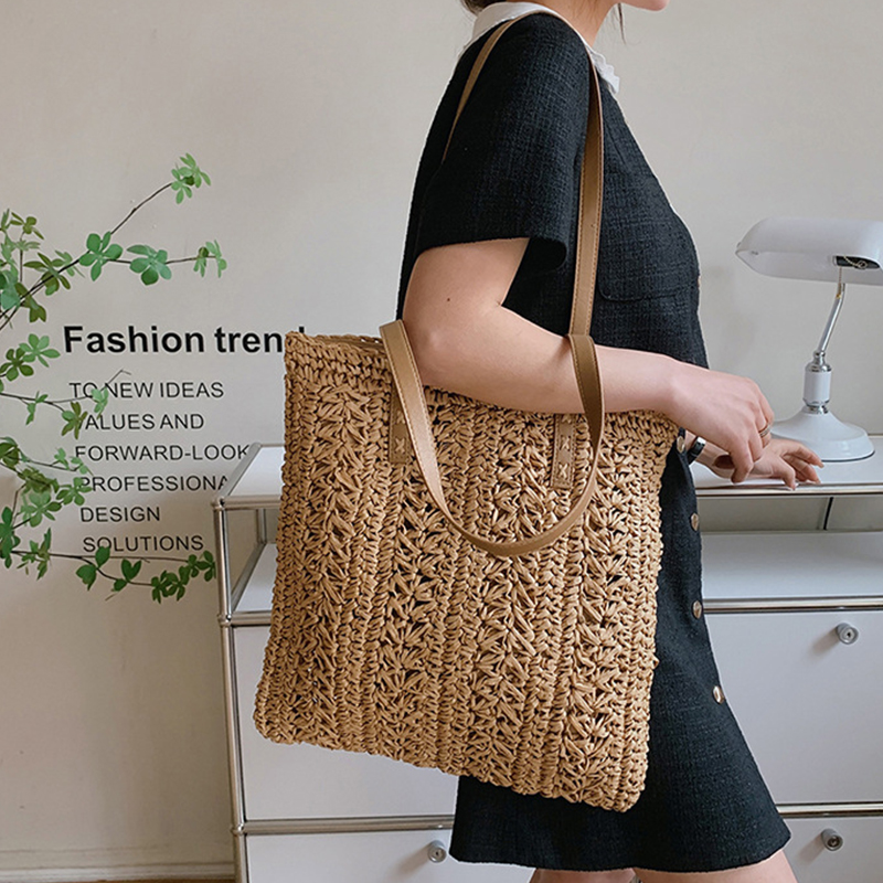 Square Hollow Straw Beach Bag  - Women'S Raffia Bags review and price