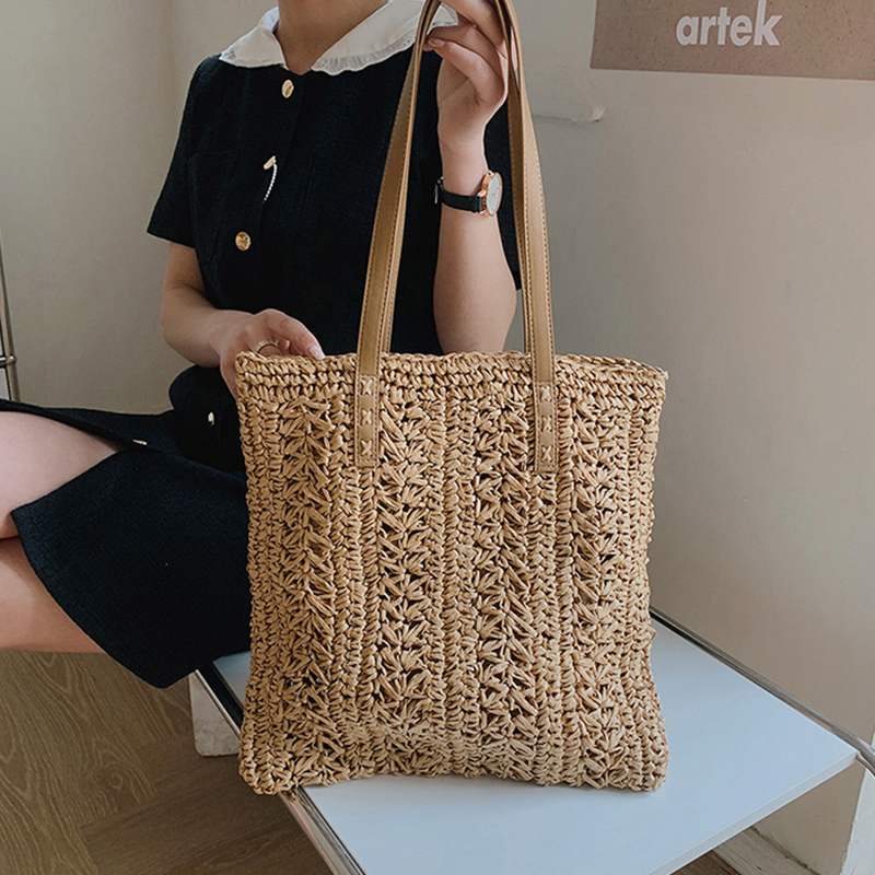 Square Hollow Straw Beach Bag  - Women'S Raffia Bags review and price