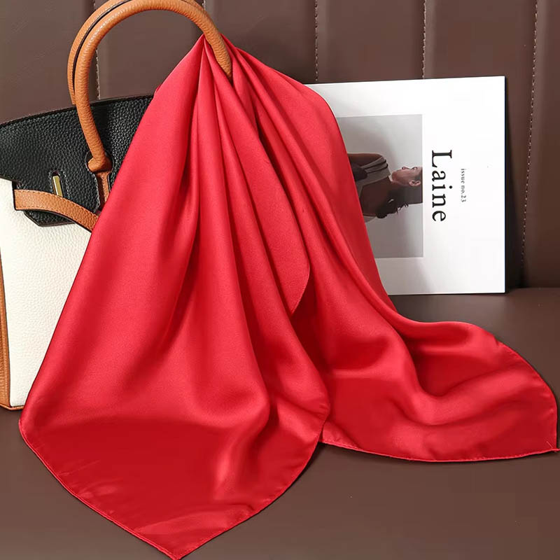Luxury Solid Color Silk Square - Women Bags Office review and price