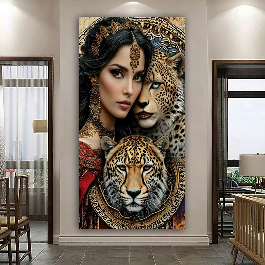 Woman and Leopards Picture Lar - Women'S Bags New Collection review and price