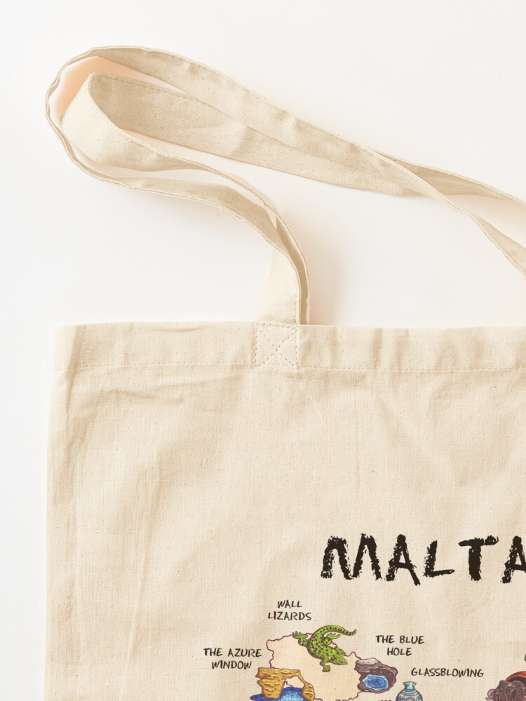 Malta - illustrated map Tote B - Women Bags Malta review and price