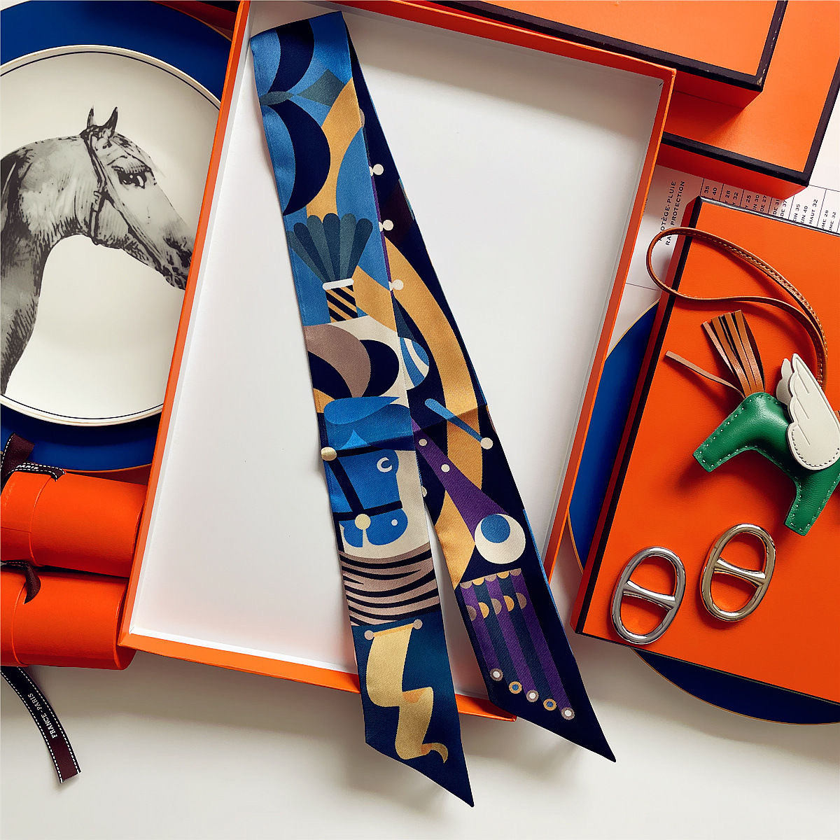 Colorful Horse Print Scarf Lon - Women Bags Polene review and price